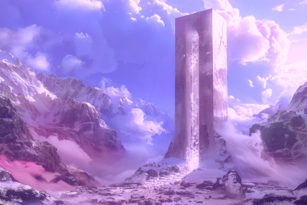 abstract fantasy landscape with color year purple tones